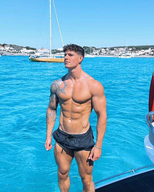 Luke on a boat (Instagram post)